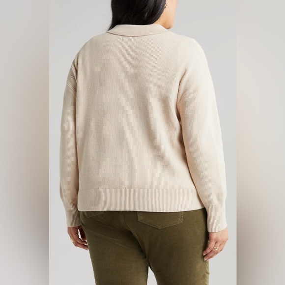 Caslon Ribbed Collared Sweater - Picture 4 of 8